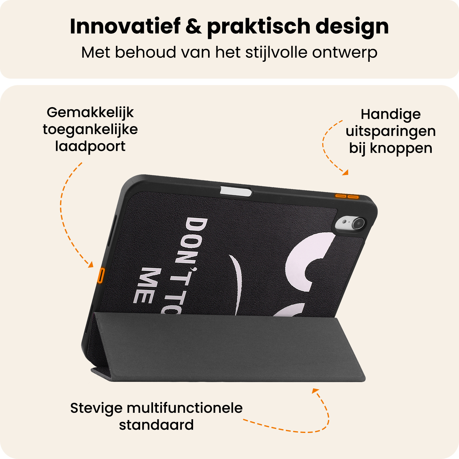 Nomfy Nomfy iPad 11 2025 Hoesje Met Uitsparing Apple Pencil - Don't Touch Me
