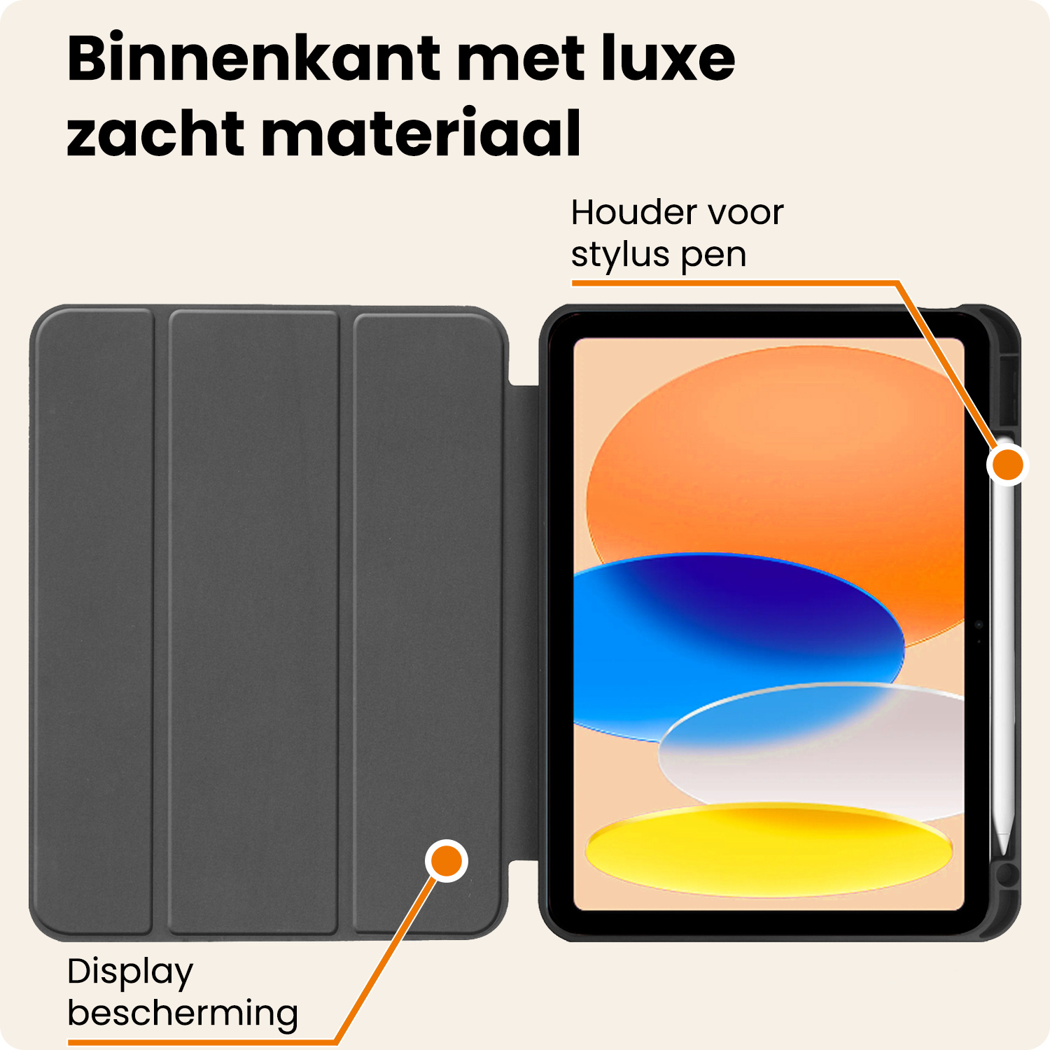 Nomfy Nomfy iPad 11 2025 Hoesje Met Uitsparing Apple Pencil -  Zwart