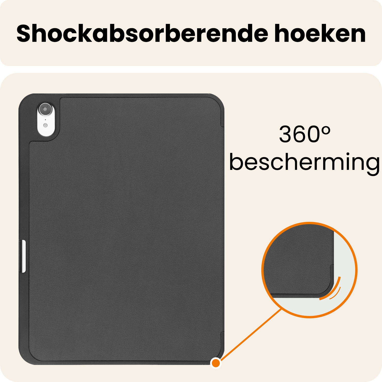Nomfy Nomfy iPad 11 2025 Hoesje Met Uitsparing Apple Pencil -  Zwart