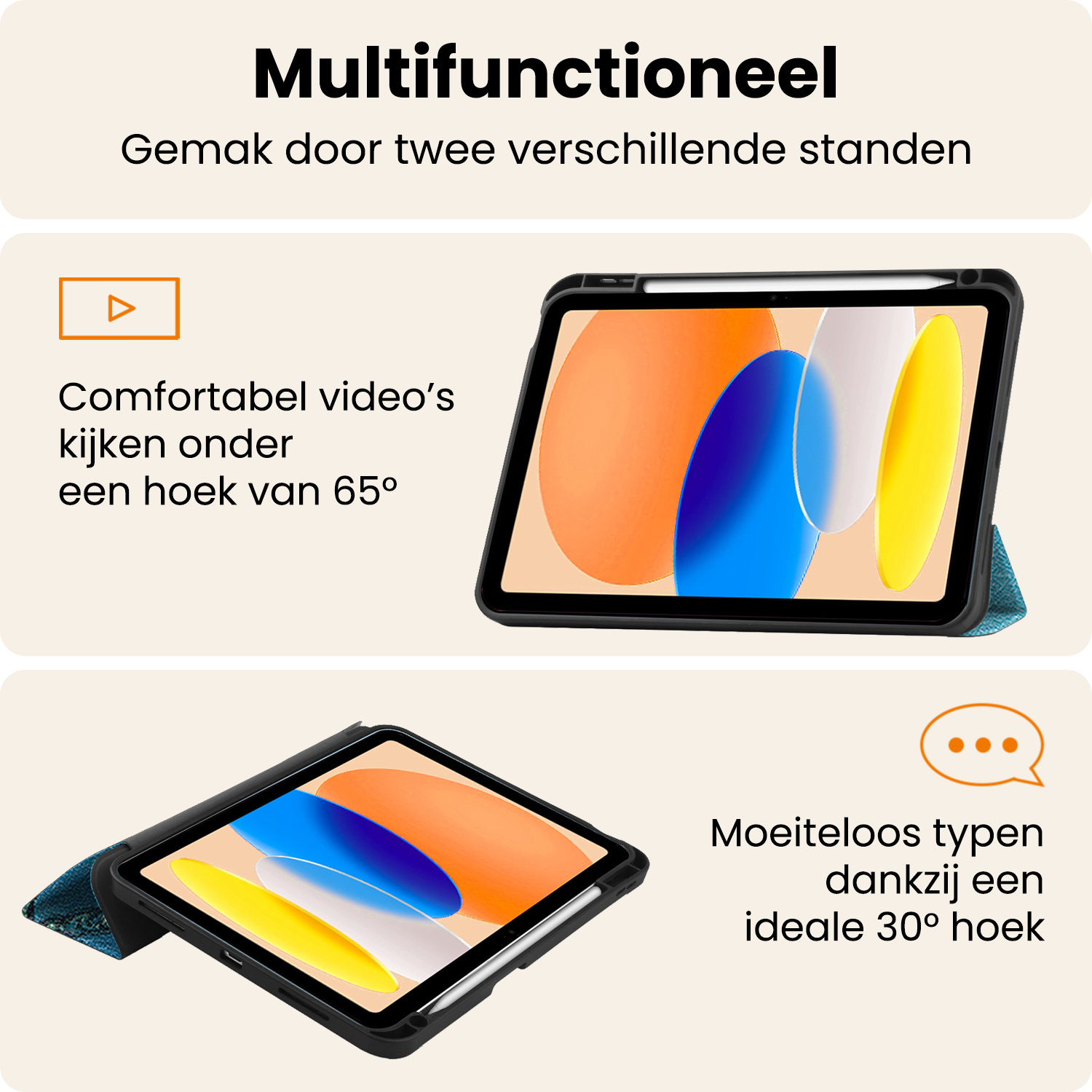 Nomfy Nomfy iPad 11 2025 Hoesje Met Uitsparing Apple Pencil Met Screenprotector - Bloesem