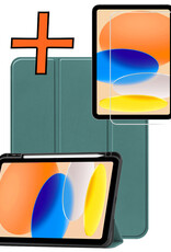 Nomfy Nomfy iPad 11 2025 Hoesje Met Uitsparing Apple Pencil Met Screenprotector - Donkergroen