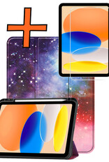 Nomfy Nomfy iPad 11 2025 Hoesje Met Uitsparing Apple Pencil Met Screenprotector - Galaxy