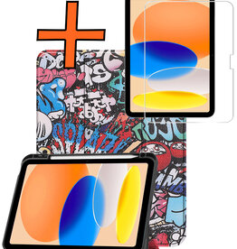 Nomfy Nomfy iPad 11 2025 Hoesje Met Uitsparing Apple Pencil Met Screenprotector - Graffity