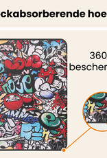 Nomfy Nomfy iPad 11 2025 Hoesje Met Uitsparing Apple Pencil Met Screenprotector - Graffity