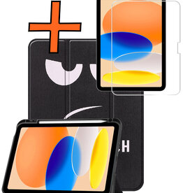Nomfy Nomfy iPad 11 2025 Hoesje Met Uitsparing Apple Pencil Met Screenprotector - Don't Touch Me
