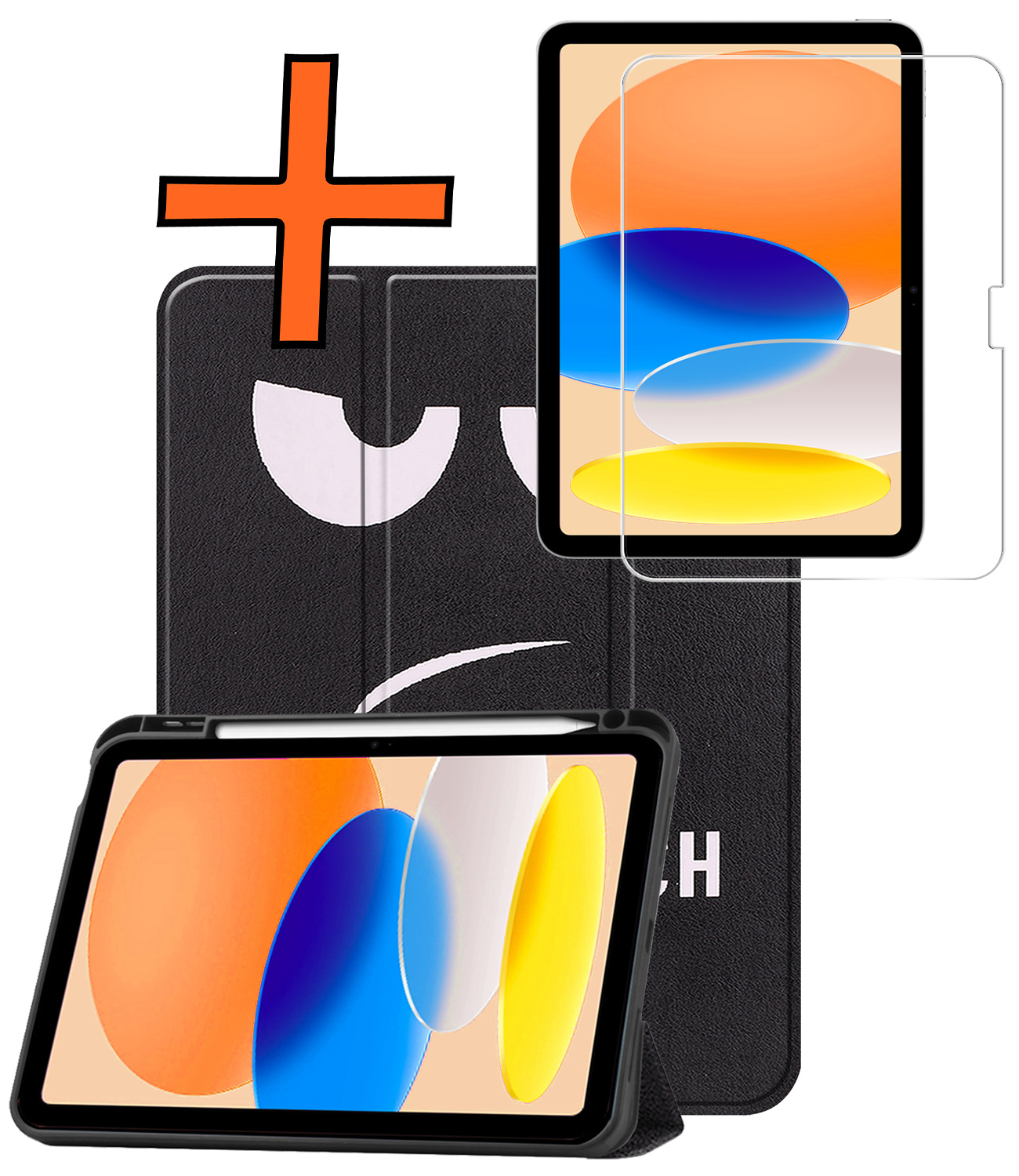 Nomfy Nomfy iPad 11 2025 Hoesje Met Uitsparing Apple Pencil Met Screenprotector - Don't Touch Me