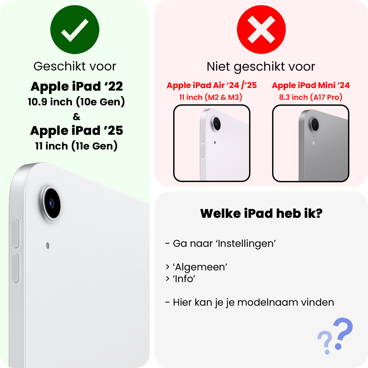 NoXx Hoesje Geschikt voor iPad 2022 Hoesje Case Hard Cover Hoes Book Case Met Screenprotector - Lichtblauw