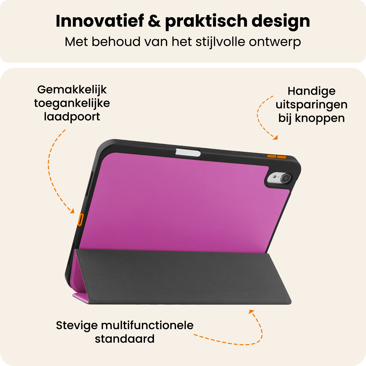 Nomfy Nomfy iPad 11 2025 Hoesje Met Uitsparing Apple Pencil - Paars