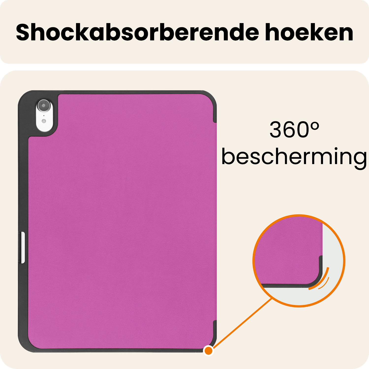 Nomfy Nomfy iPad 11 2025 Hoesje Met Uitsparing Apple Pencil - Paars