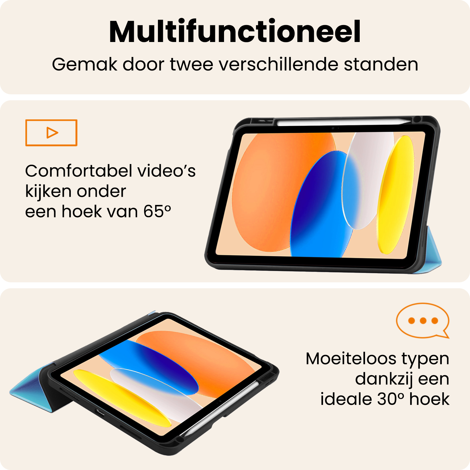 Nomfy Nomfy iPad 11 2025 Hoesje Met Uitsparing Apple Pencil Met Screenprotector - Lichtblauw