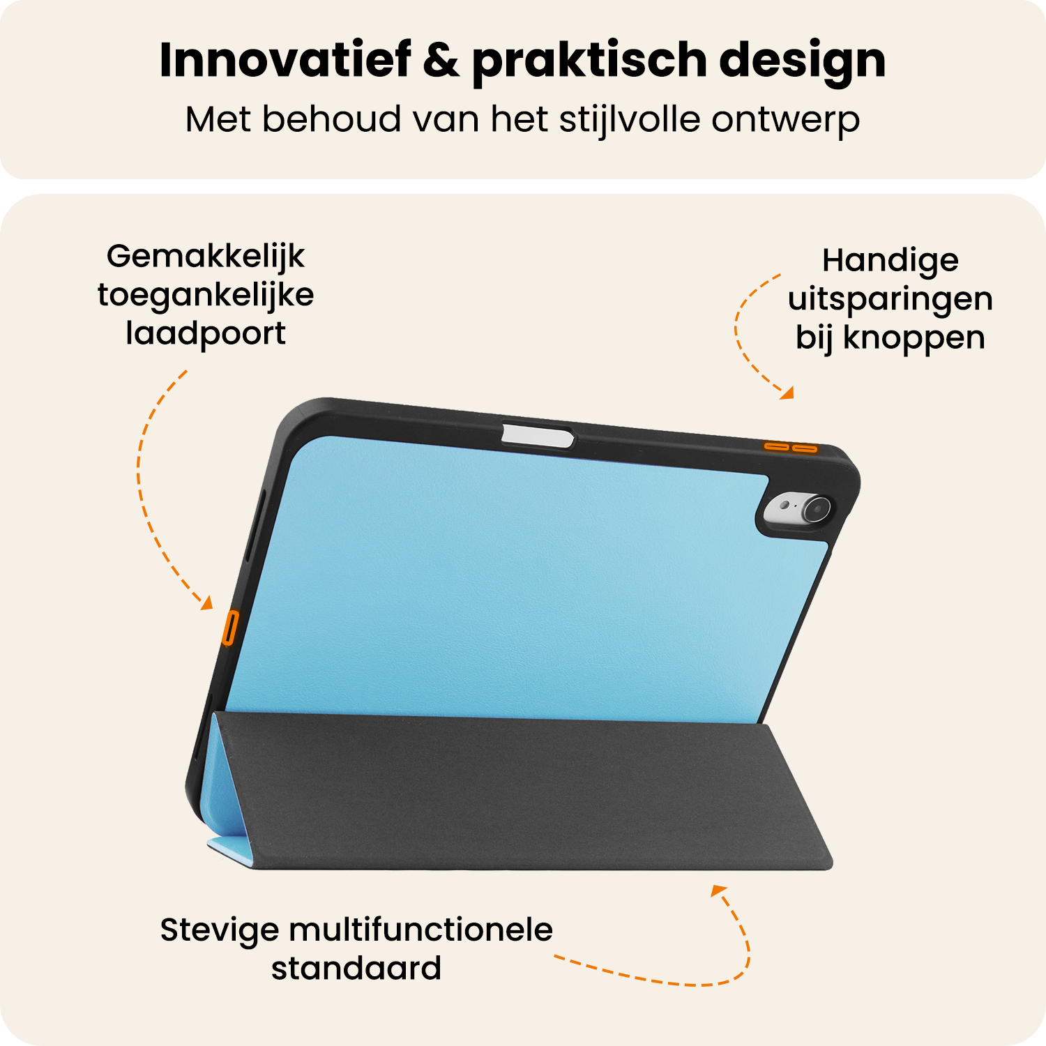 Nomfy Nomfy iPad 11 2025 Hoesje Met Uitsparing Apple Pencil Met Screenprotector - Lichtblauw