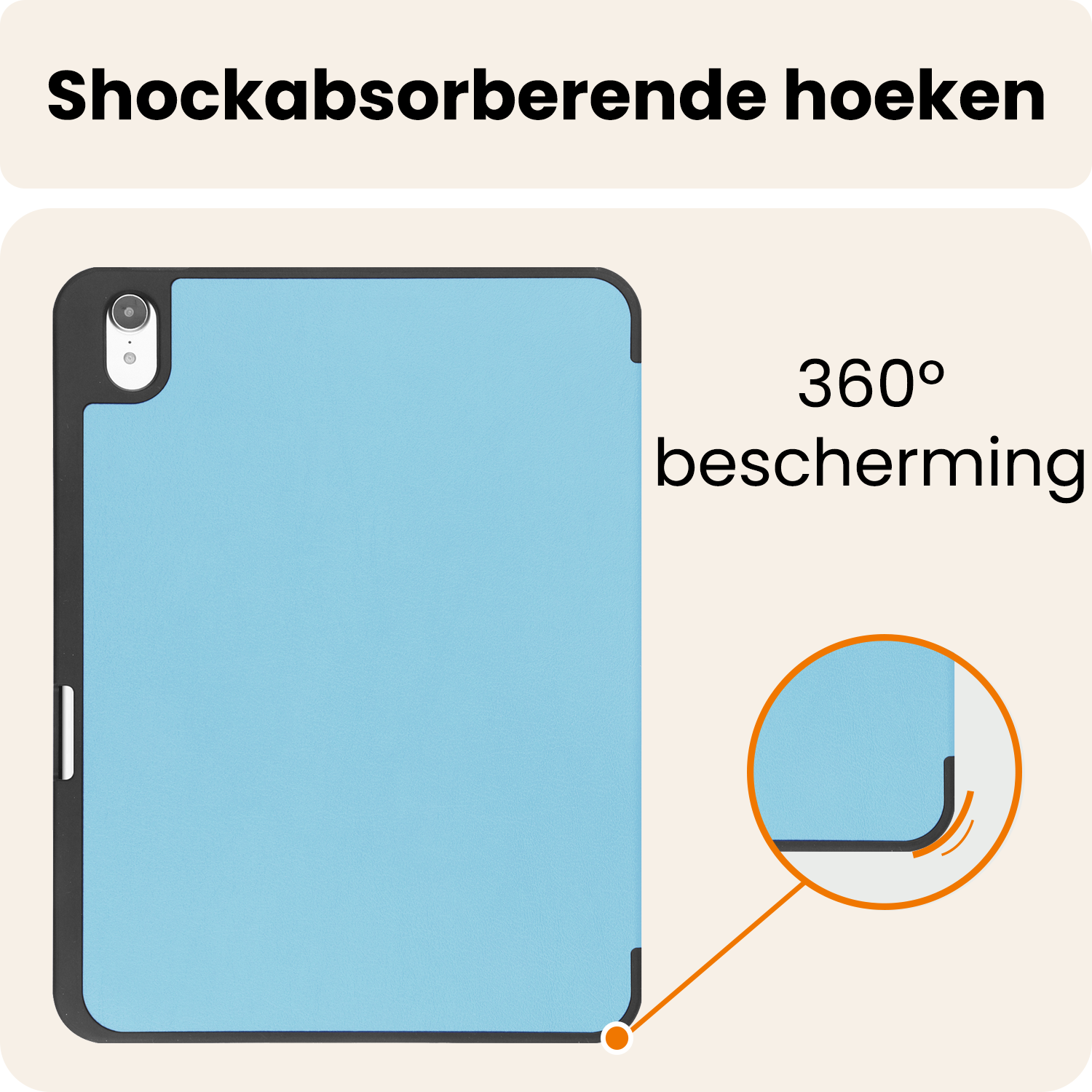 Nomfy Nomfy iPad 11 2025 Hoesje Met Uitsparing Apple Pencil Met Screenprotector - Lichtblauw