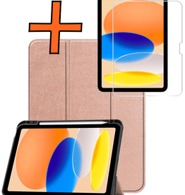 Nomfy Nomfy iPad 11 2025 Hoesje Met Uitsparing Apple Pencil Met Screenprotector - Rose Goud
