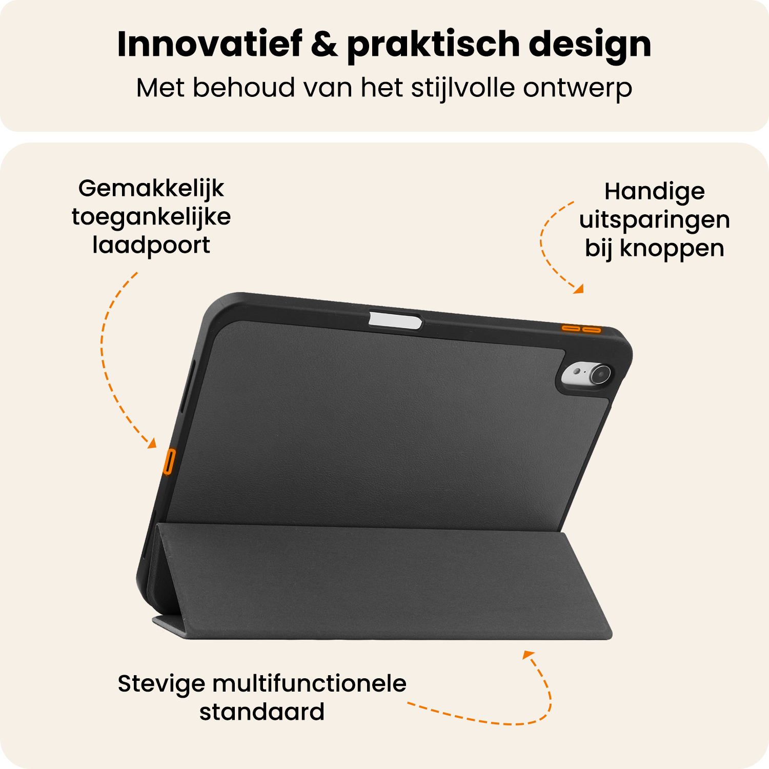 Nomfy Nomfy iPad 11 2025 Hoesje Met Uitsparing Apple Pencil Met Screenprotector -  Zwart