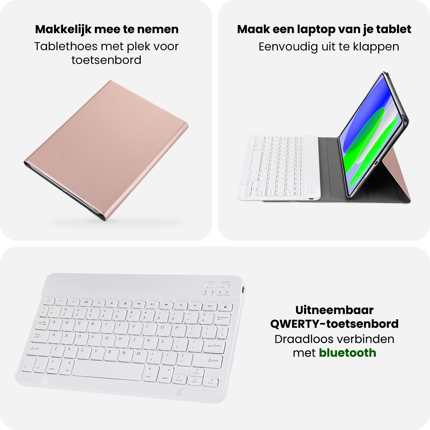 BASEY. BASEY. iPad 11 2025 Toetsenbordhoes - Rosé Goud