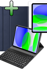 BASEY. BASEY. iPad 11 2025 Toetsenbordhoes Met Screenprotector - Donkerblauw