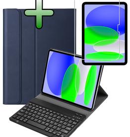 BASEY. BASEY. iPad 11 2025 Toetsenbordhoes Met Screenprotector - Donkerblauw
