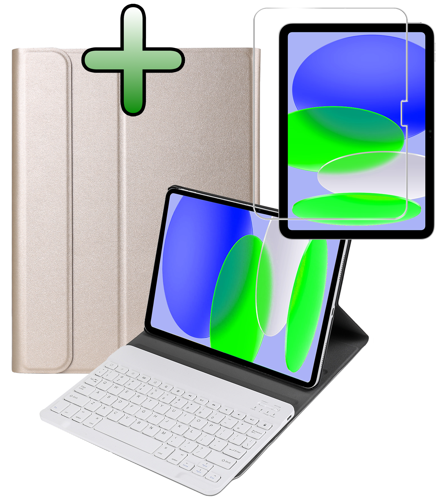 BASEY. BASEY. iPad 11 2025 Toetsenbordhoes Met Screenprotector - Goud