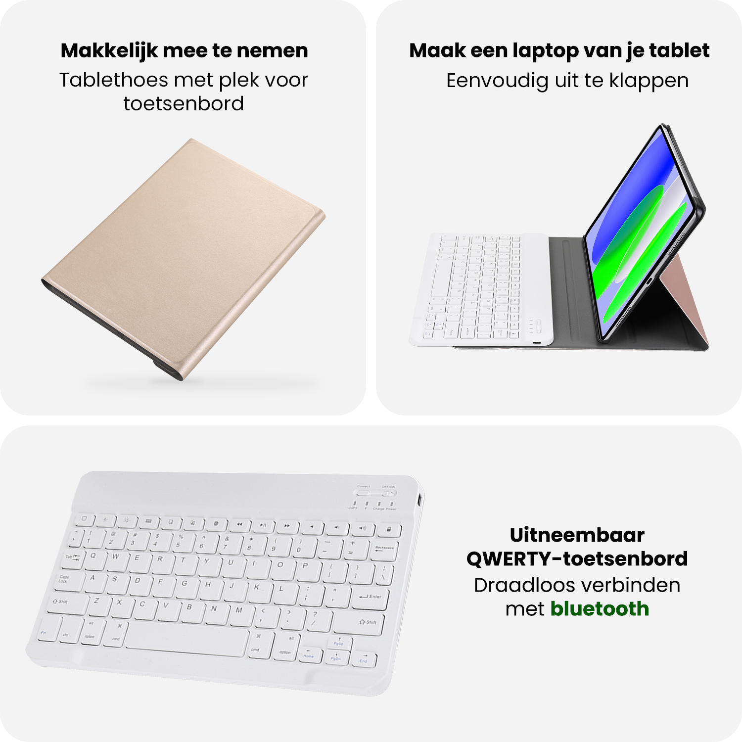 BASEY. BASEY. iPad 11 2025 Toetsenbordhoes Met Screenprotector - Goud