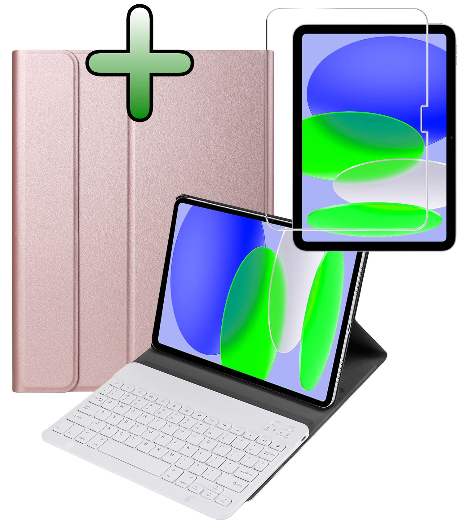 BASEY. BASEY. iPad 11 2025 Toetsenbordhoes Met Screenprotector - Rosé Goud