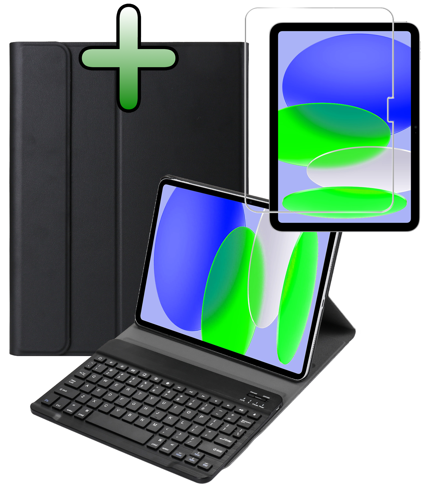 BASEY. BASEY. iPad 11 2025 Toetsenbordhoes Met Screenprotector - Zwart