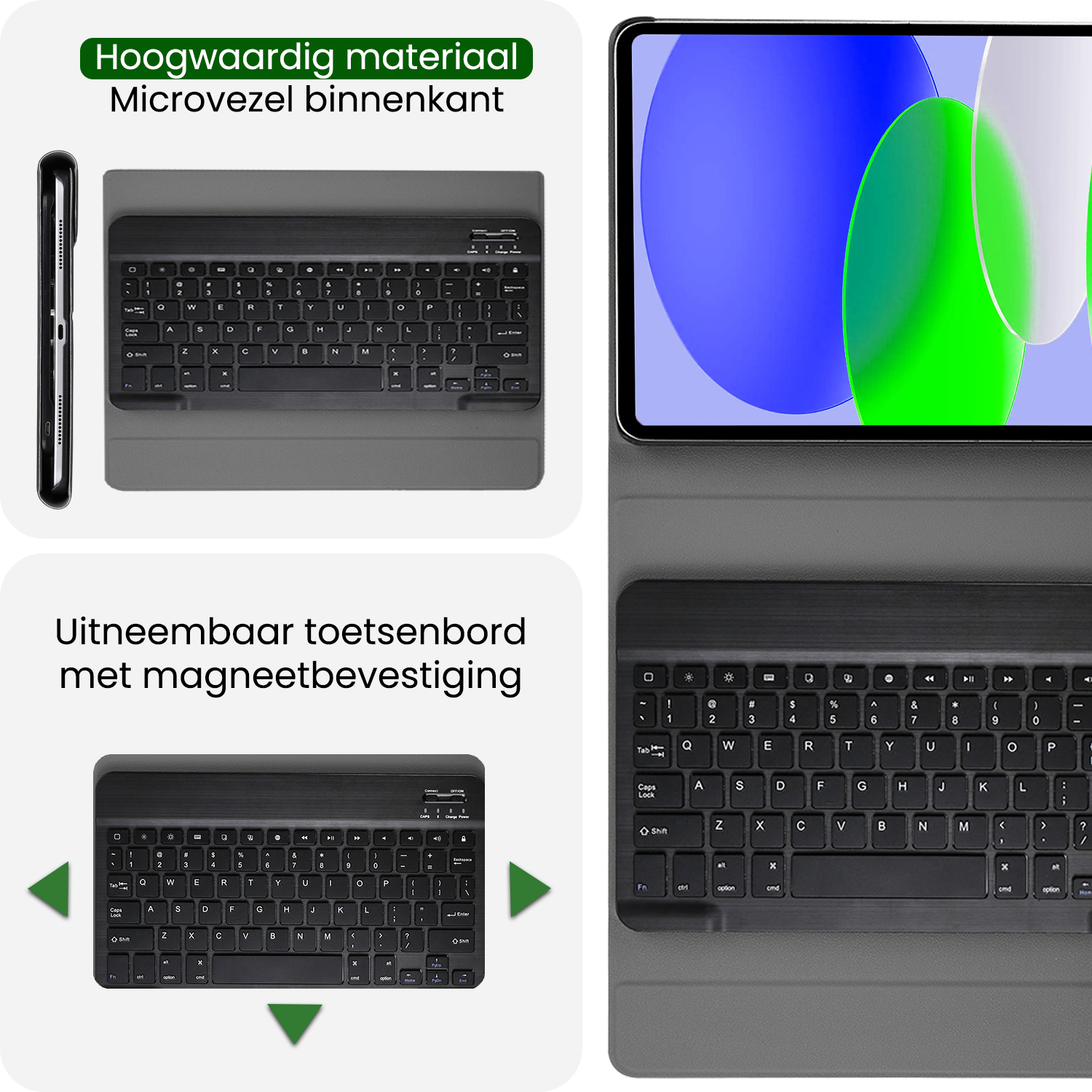 BASEY. BASEY. iPad 11 2025 Toetsenbordhoes Met Screenprotector - Zwart