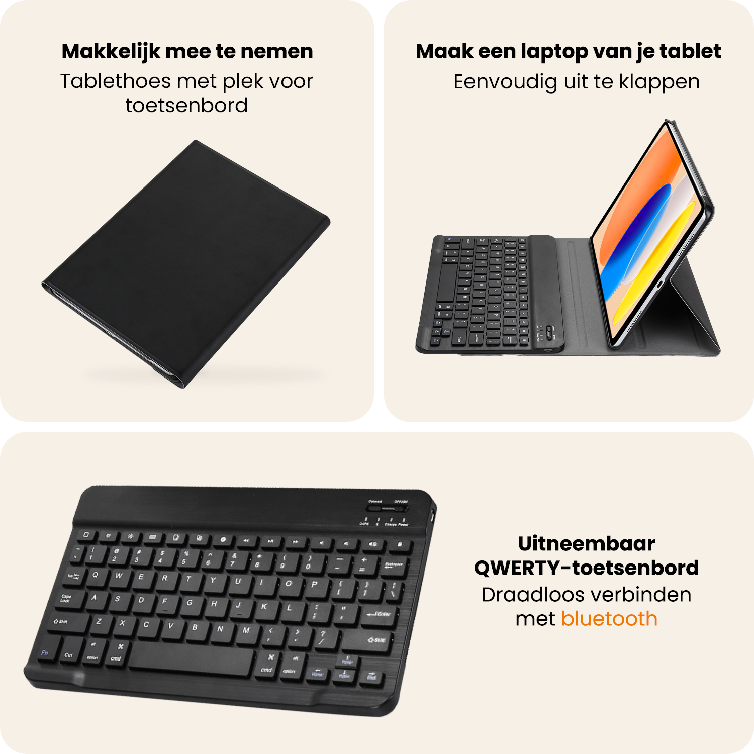 Nomfy Nomfy iPad 11 2025 Toetsenbordhoes - Zwart