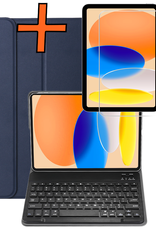 Nomfy Nomfy iPad 11 2025 Toetsenbordhoes Met Screenprotector - Donkerblauw