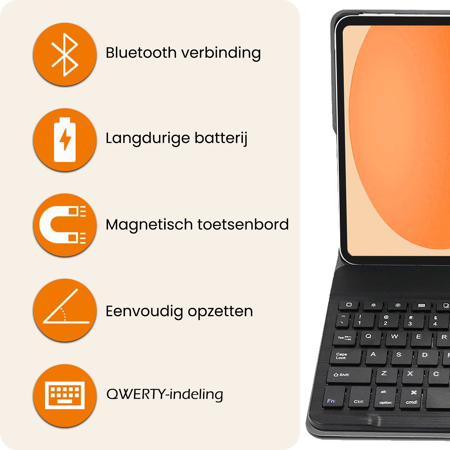 Nomfy Nomfy iPad 11 2025 Toetsenbordhoes Met Screenprotector - Donkerblauw