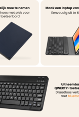 Nomfy Nomfy iPad 11 2025 Toetsenbordhoes Met Screenprotector - Donkerblauw