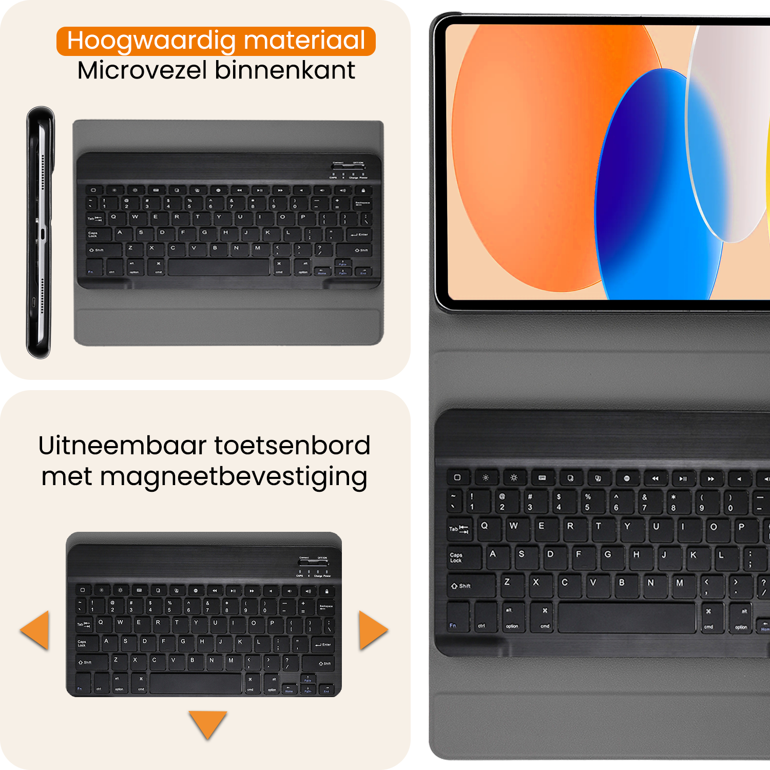 Nomfy Nomfy iPad 11 2025 Toetsenbordhoes Met Screenprotector - Donkerblauw