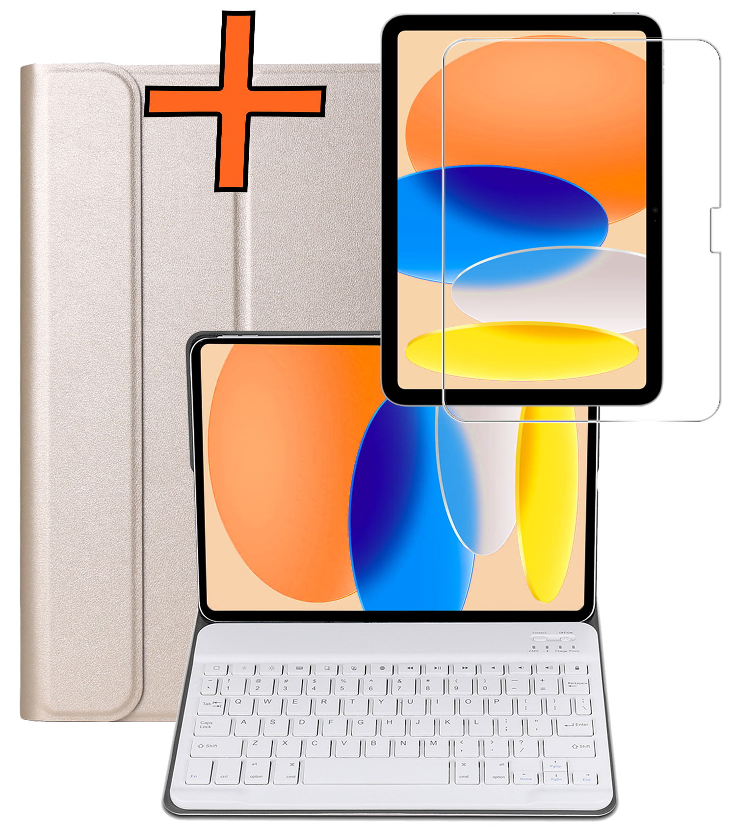 Nomfy Nomfy iPad 11 2025 Toetsenbordhoes Met Screenprotector - Goud