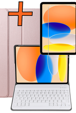 Nomfy Nomfy iPad 11 2025 Toetsenbordhoes Met Screenprotector - Rosé Goud