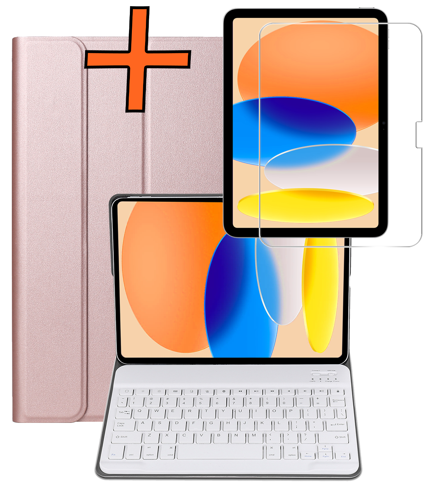 Nomfy Nomfy iPad 11 2025 Toetsenbordhoes Met Screenprotector - Rosé Goud