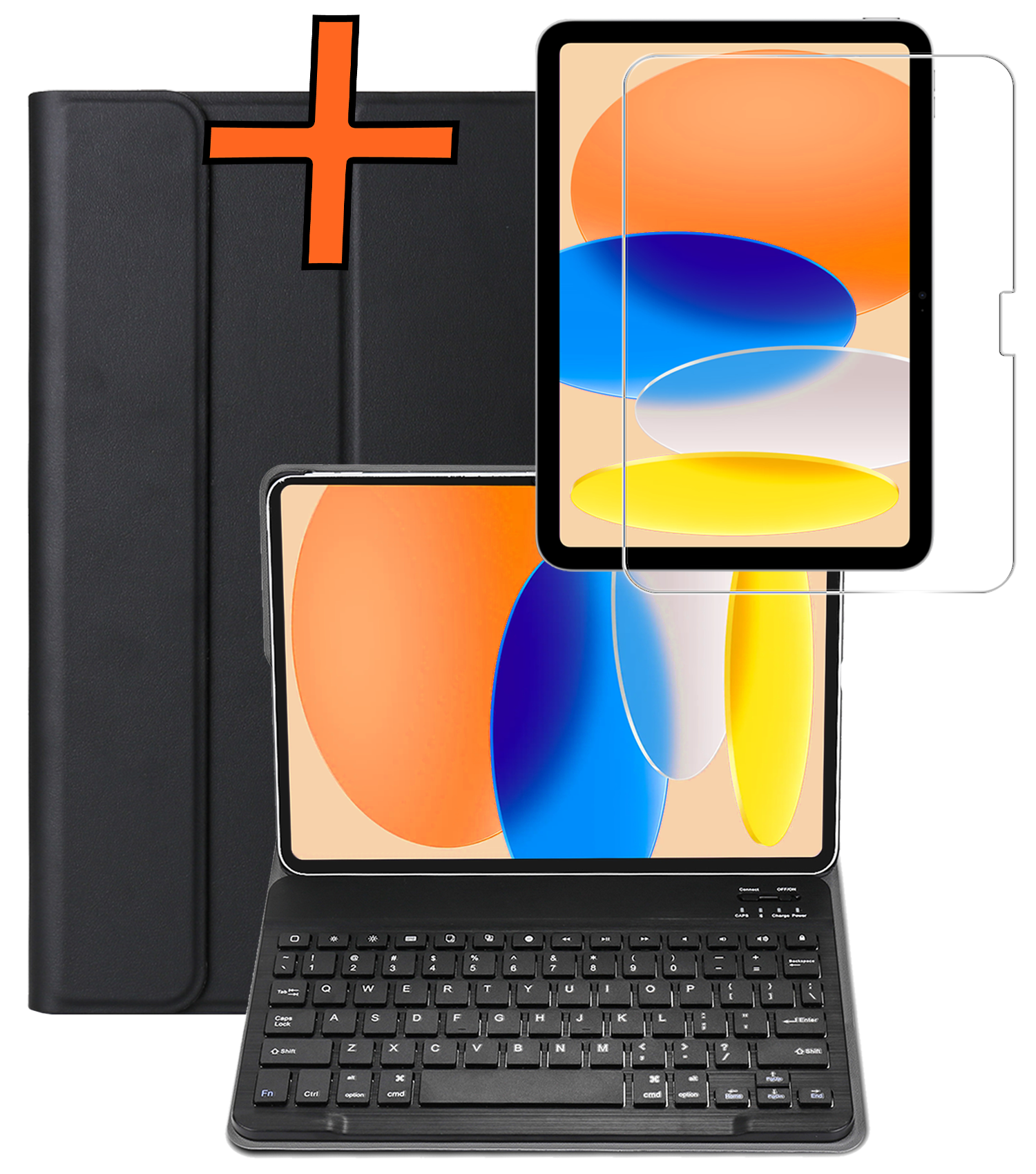 Nomfy Nomfy iPad 11 2025 Toetsenbordhoes Met Screenprotector - Zwart