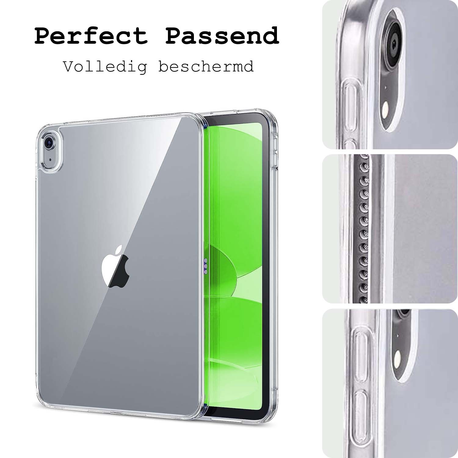 BASEY. BASEY. iPad 11 2025 Hoesje Siliconen Met Screenprotector - Transparant