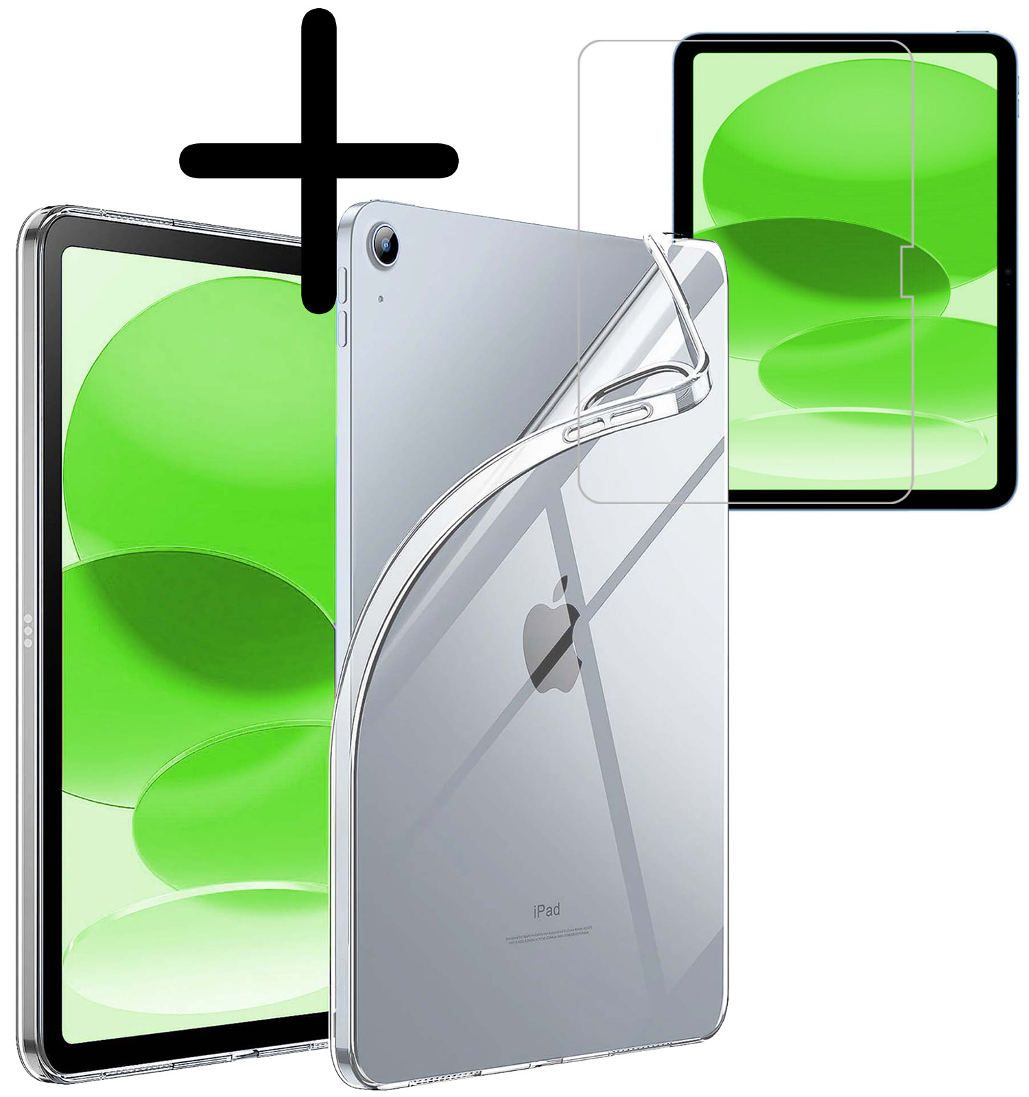 BASEY. BASEY. iPad 11 2025 Hoesje Siliconen Met Screenprotector - Transparant