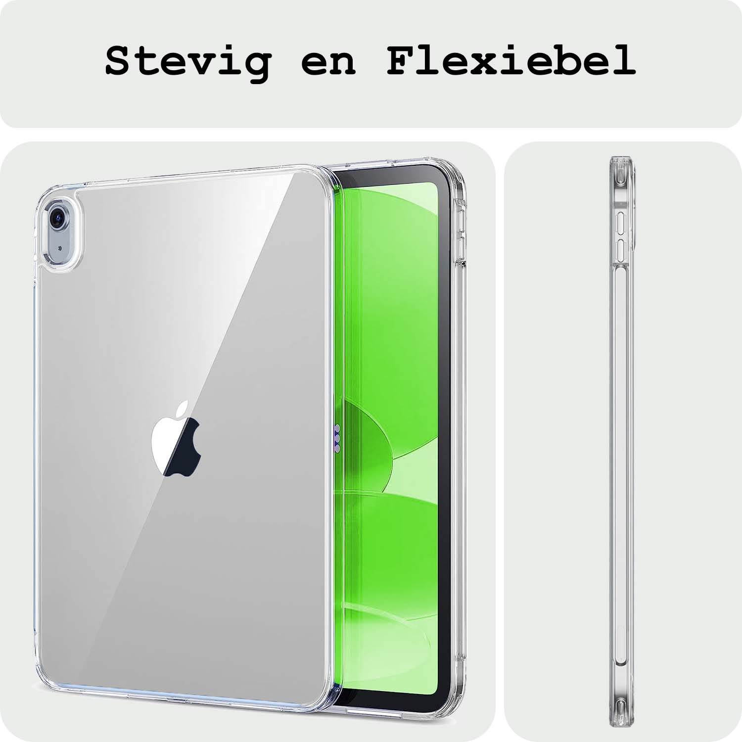 BASEY. BASEY. iPad 11 2025 Hoesje Siliconen Met Screenprotector - Transparant