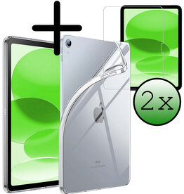BASEY. BASEY. iPad 11 2025 Hoesje Siliconen Met 2x Screenprotector - Transparant