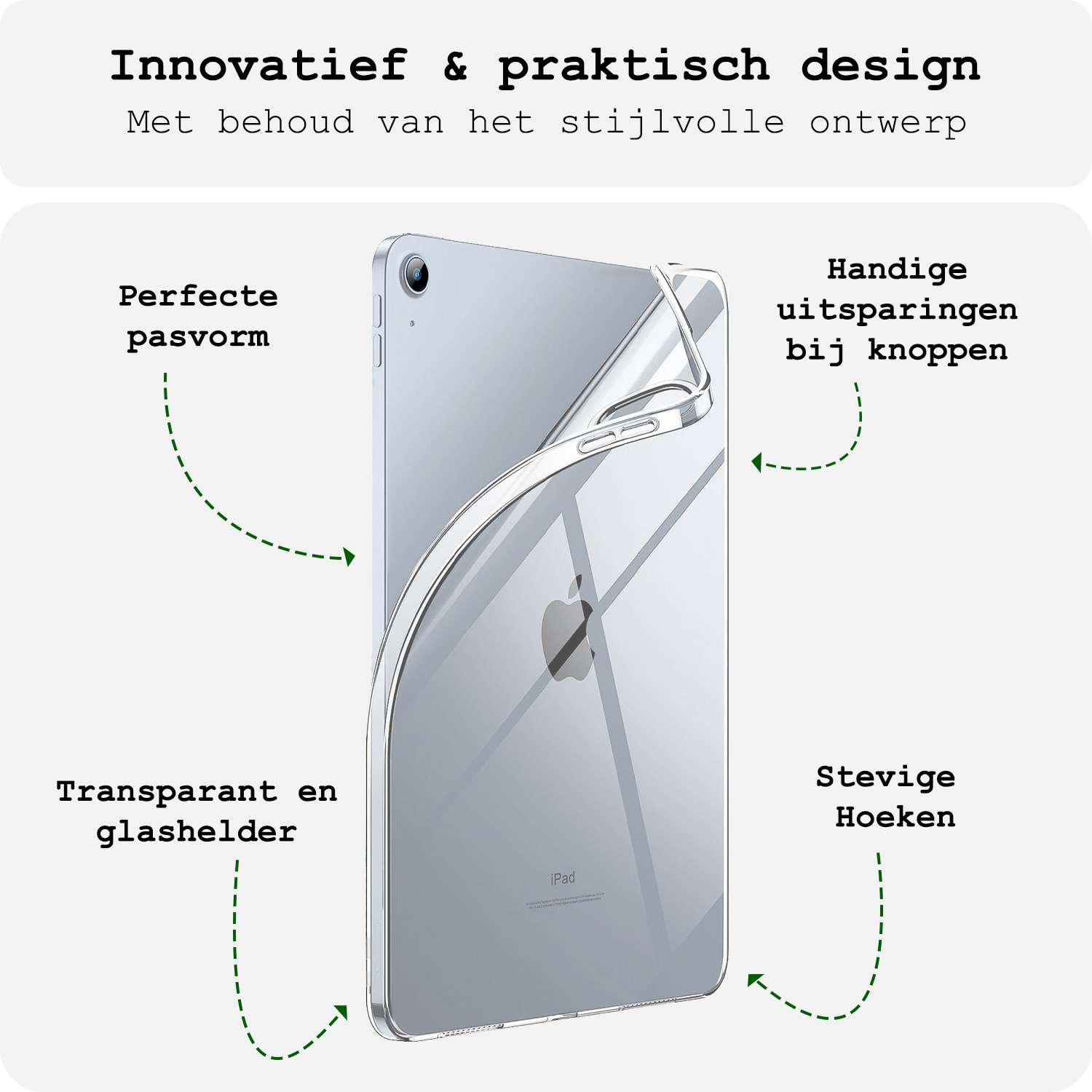 BASEY. BASEY. iPad 11 2025 Hoesje Siliconen Met 2x Screenprotector - Transparant
