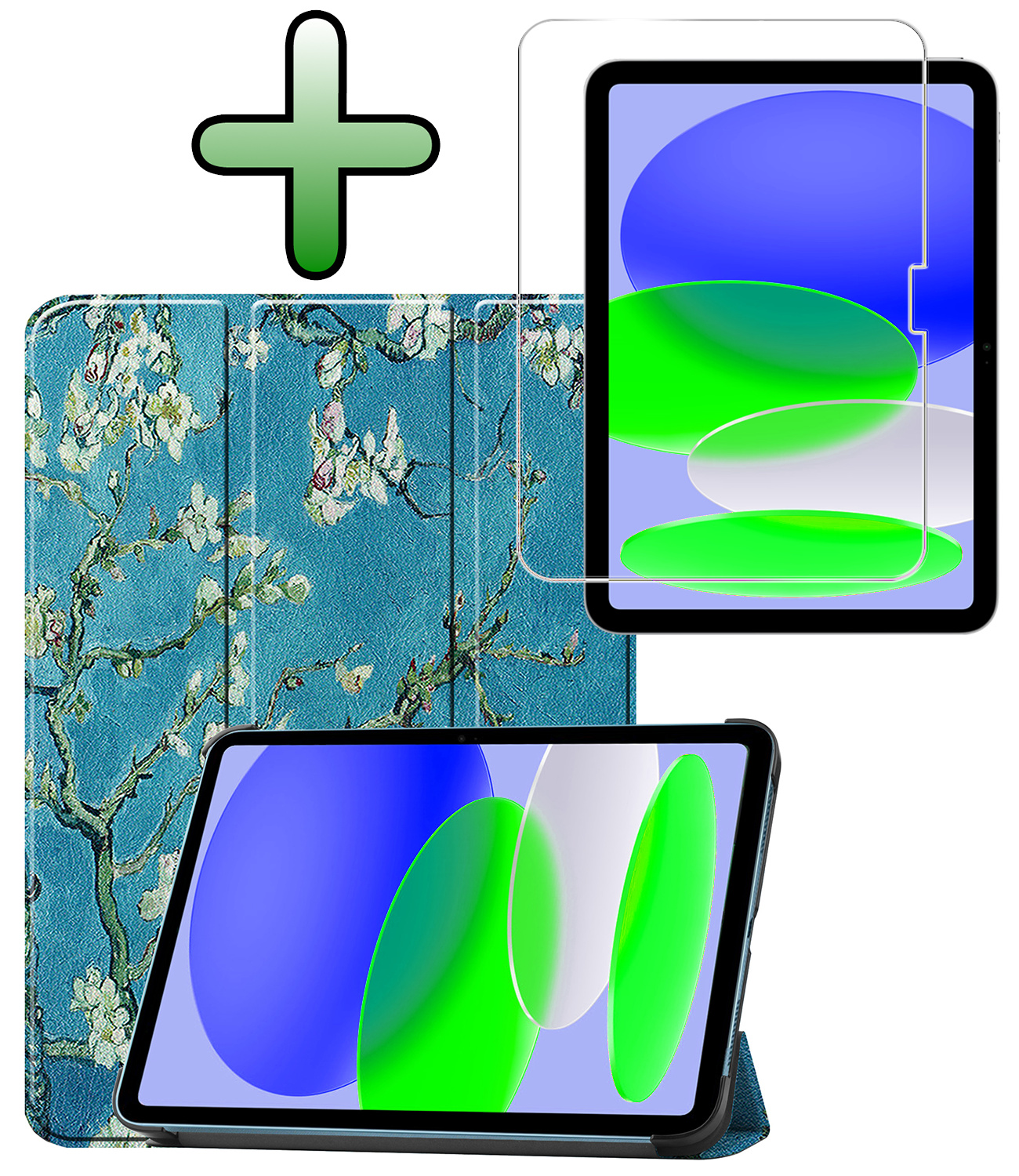 BASEY. BASEY. iPad 11 2025 Hoesje Met Screenprotector - Bloesem