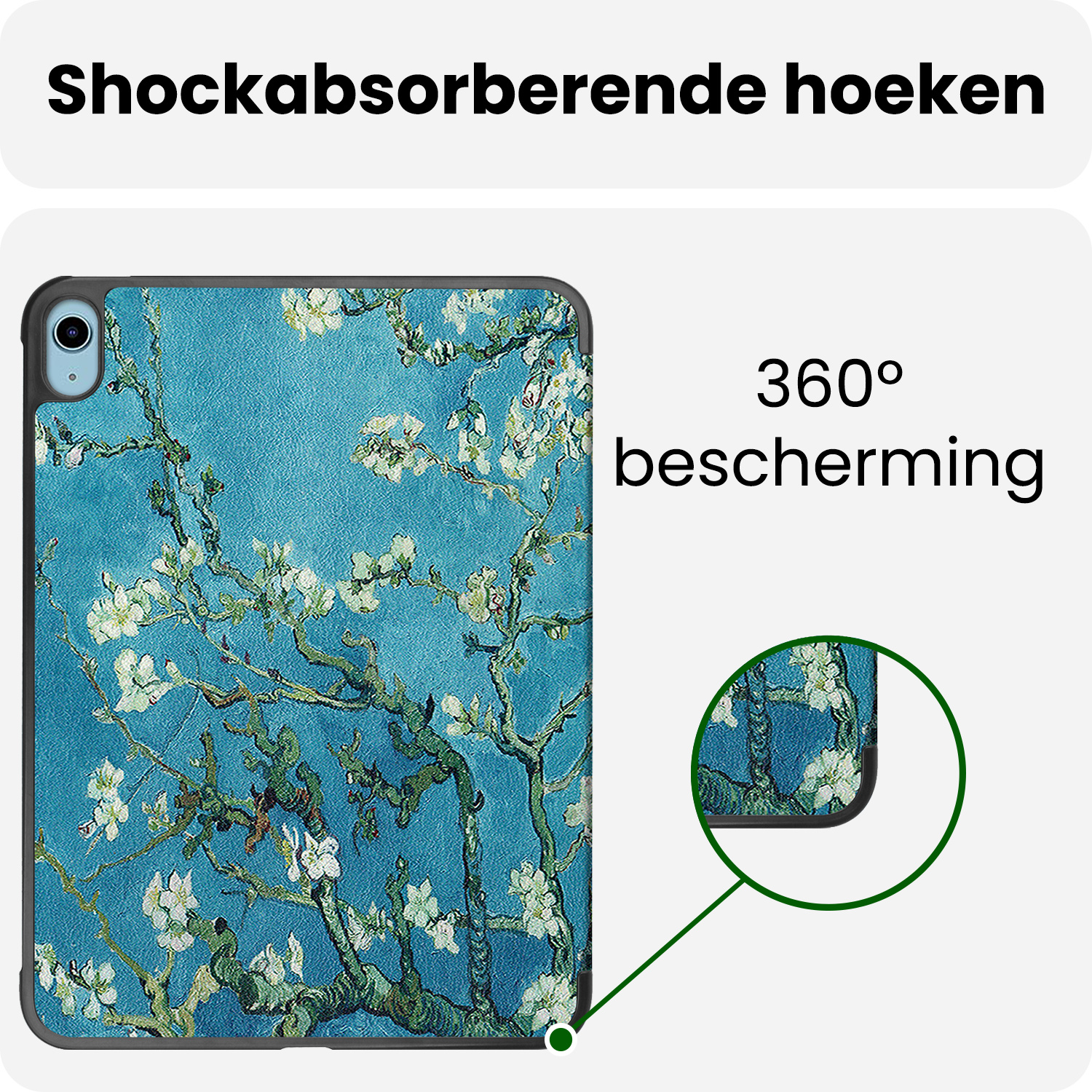 BASEY. BASEY. iPad 11 2025 Hoesje Met Screenprotector - Bloesem