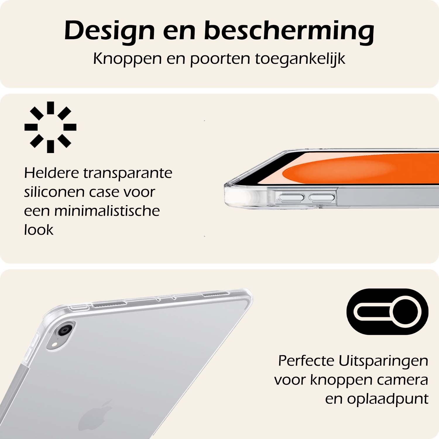 Nomfy Nomfy iPad 11 2025 Hoesje Siliconen - Transparant