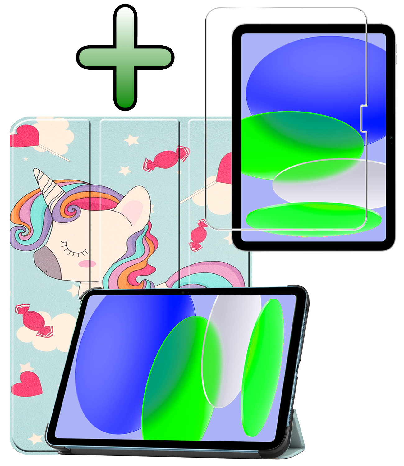 BASEY. BASEY. iPad 11 2025 Hoesje Met Screenprotector - Eenhoorn