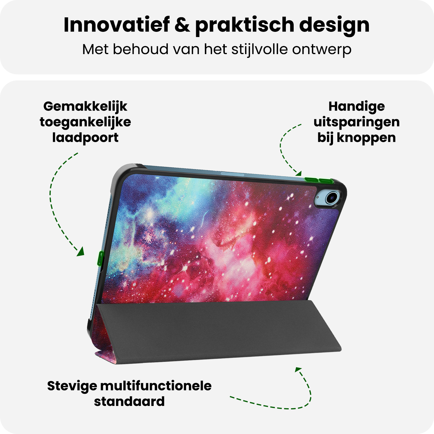BASEY. BASEY. iPad 11 2025 Hoesje Met Screenprotector - Galaxy