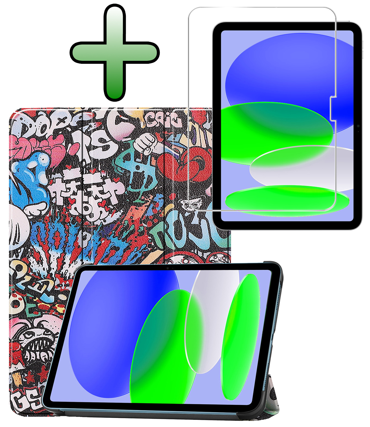 BASEY. BASEY. iPad 11 2025 Hoesje Met Screenprotector - Graffity
