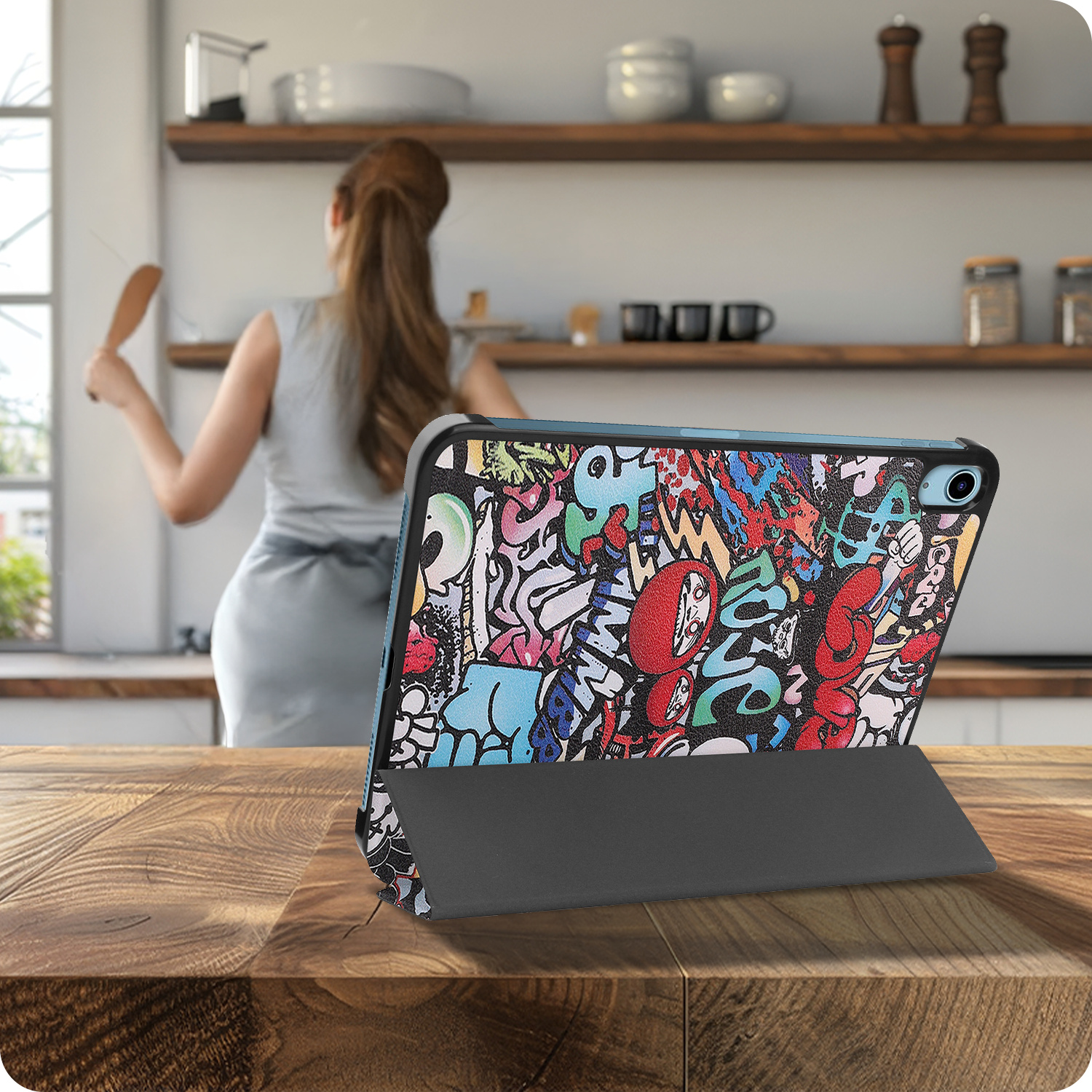 BASEY. BASEY. iPad 11 2025 Hoesje Met Screenprotector - Graffity