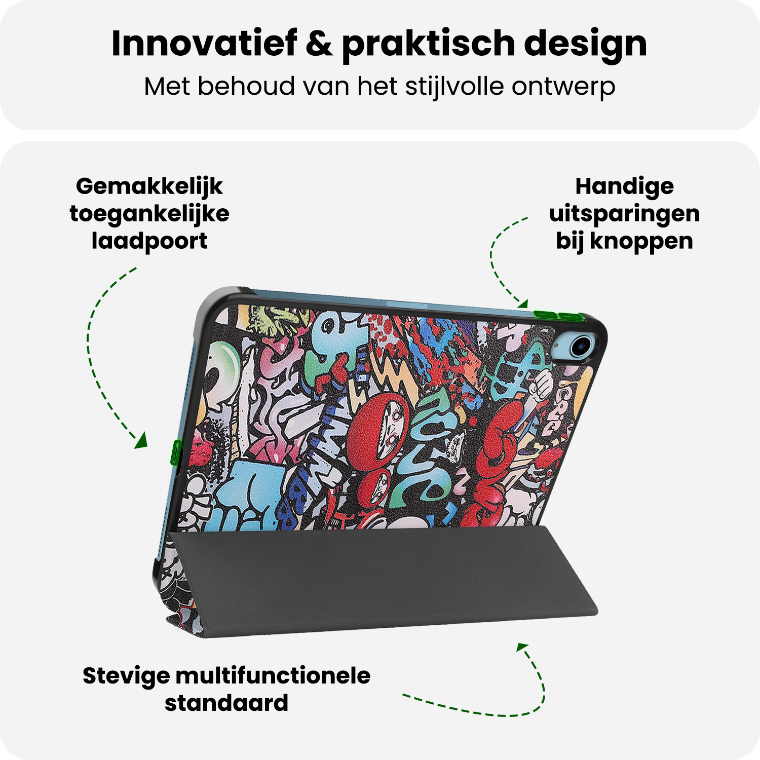 BASEY. BASEY. iPad 11 2025 Hoesje Met Screenprotector - Graffity