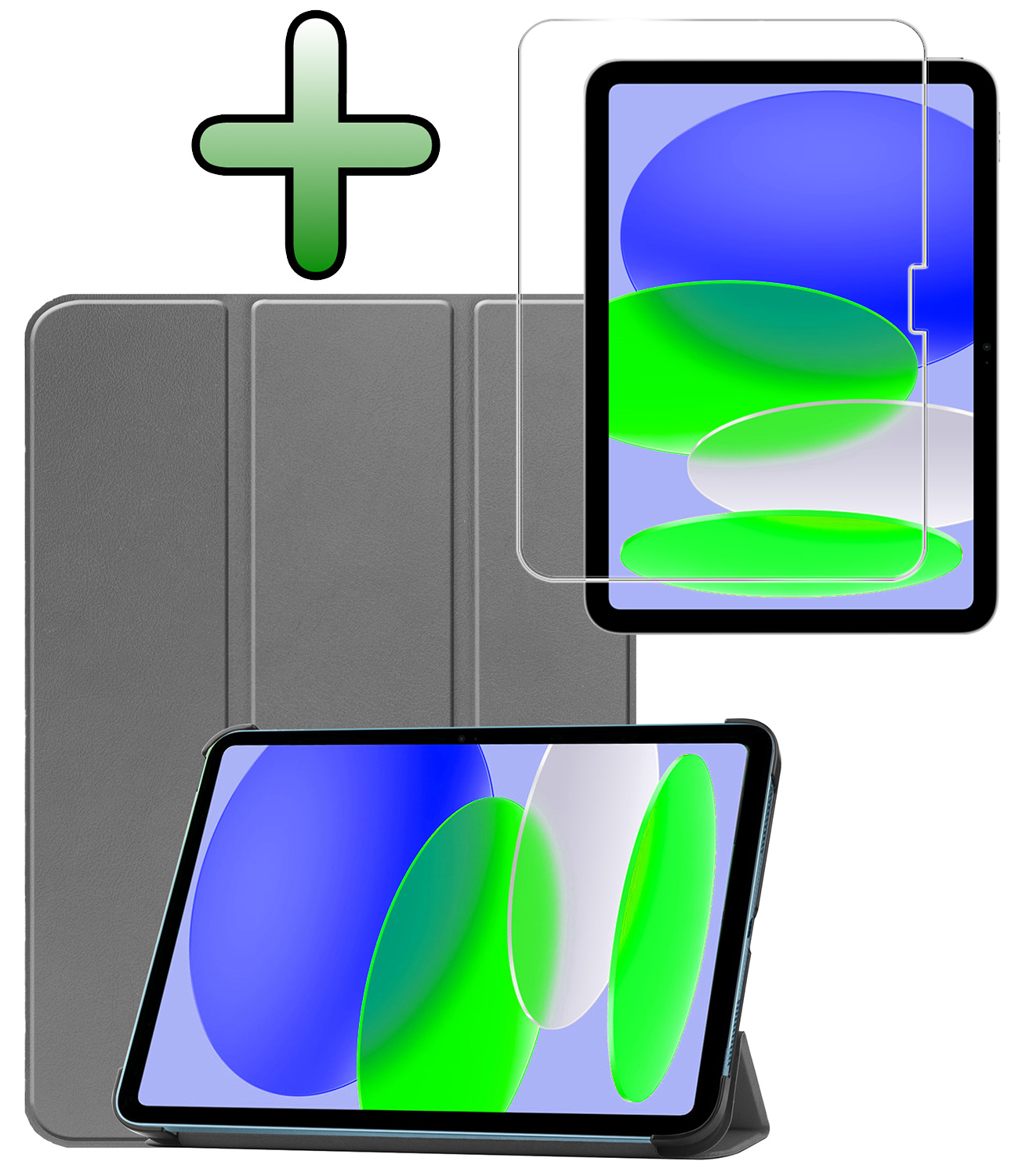 BASEY. BASEY. iPad 11 2025 Hoesje Met Screenprotector - Grijs