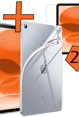 Nomfy Nomfy iPad 11 2025 Hoesje Siliconen Met 2x Screenprotector - Transparant